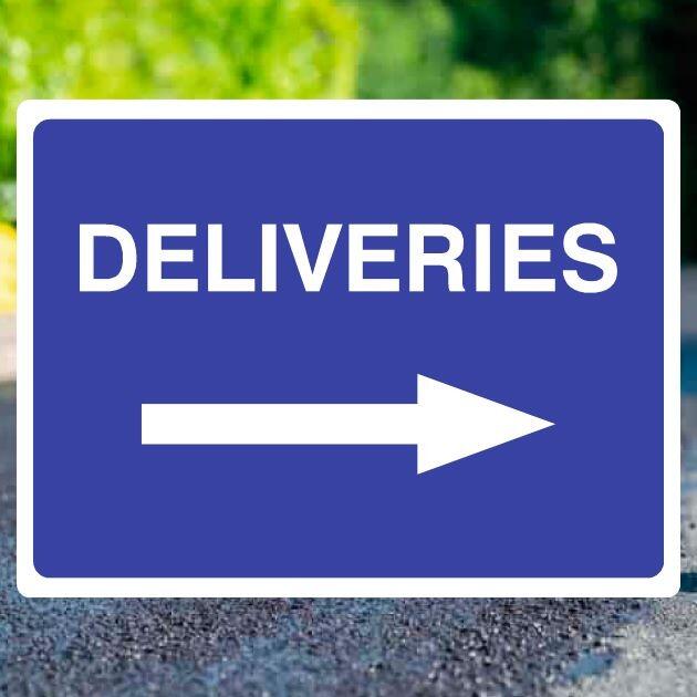 Deliveries Right Sign Blue-The Safety Sheep Store