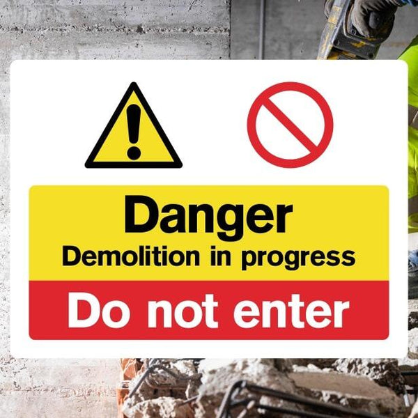 Demolition Work Sign Demolition In Progress Sign – Hazard Safety Sign – The Safety Sheep Store
