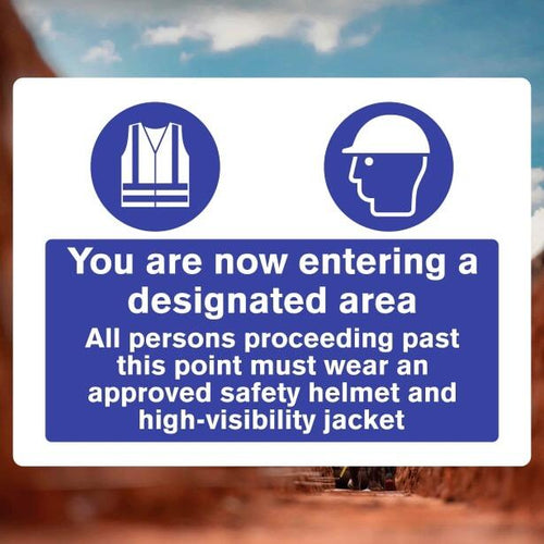 Designated Area Entry Sign | Safety Sheep UK – The Safety Sheep Store