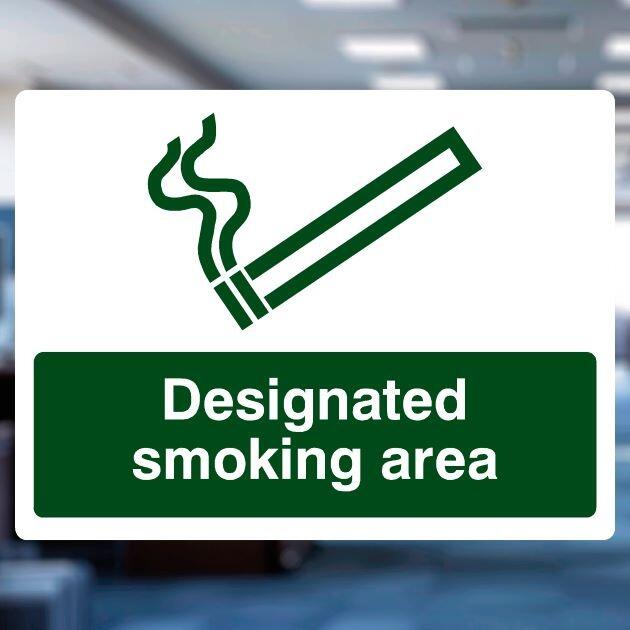 Designated Smoking Area Sign-The Safety Sheep Store