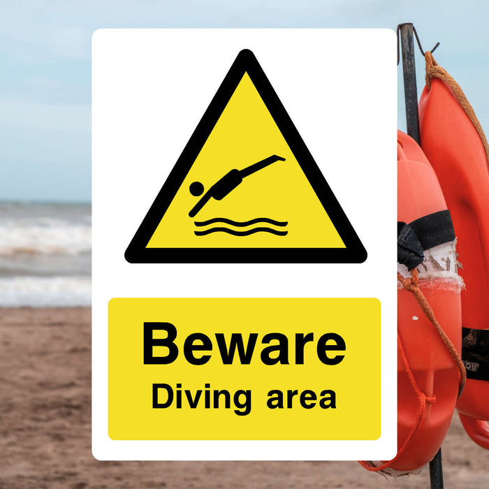 Diving Distress Help Sign Diving Area Warning Sign | Water Hazard Safety Sign UK – The Safety ...