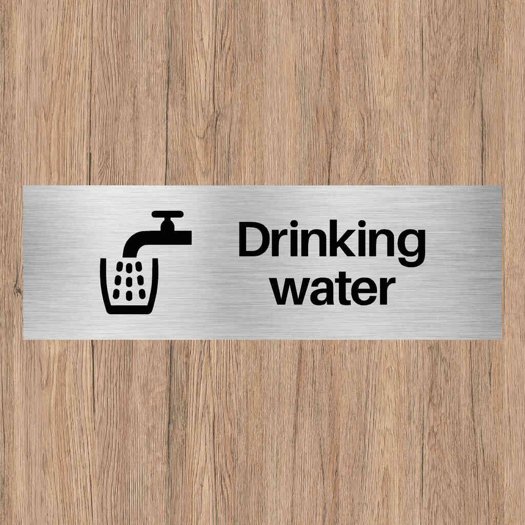 Drinking Water Sign in Brushed Silver-The Safety Sheep Store