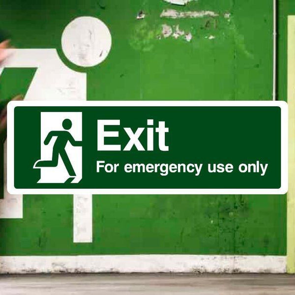 Exit For Emergency Use Only Sign – RHS Direction – The Safety Sheep Store
