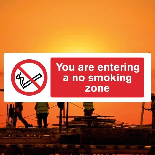Entering No Smoking Zone Sign - The Safety Signs Store