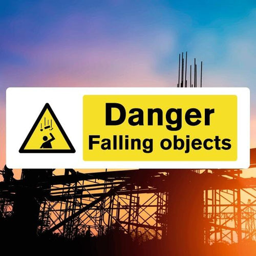 Falling Objects Danger Sign – ISO & HSE Compliant – The Safety Sheep Store