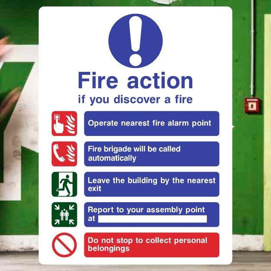 an-g Fire Action Sign, generale Fire Action/6 Messaggio, Glow in
