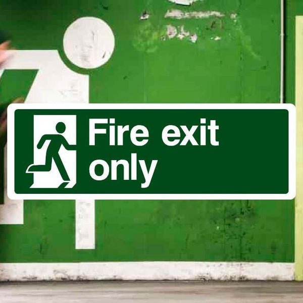 Fire Exit Only Sign – HSE & ISO 7010 Compliant – The Safety Sheep Store