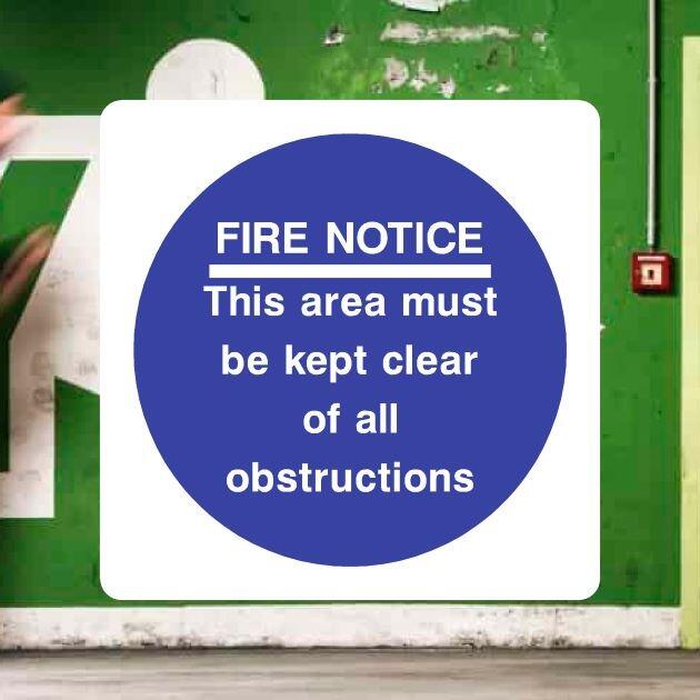 Fire Notice - This Area Must Be Kept Clear Door Sign-The Safety Sheep Store