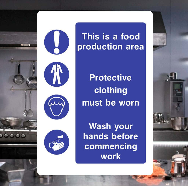 Kitchen Production Sign Food Production Area Sign | Safety & Hygiene Signage UK – The Safety ...