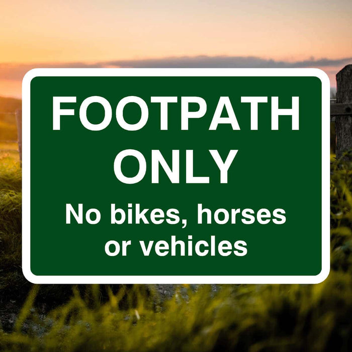 Footpath-Only Sign – No Bikes/Horses – The Safety Sheep Store