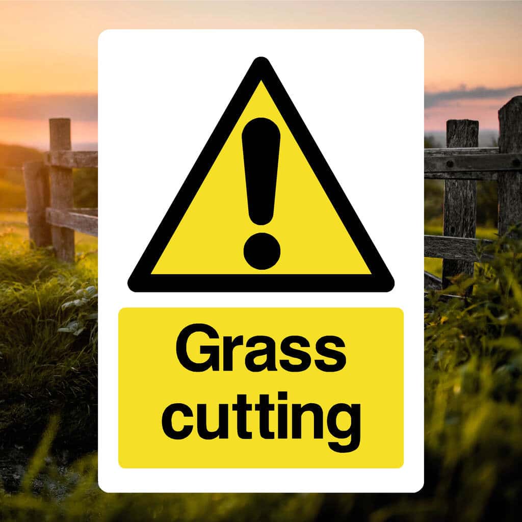 Grass Fixed Sign Grass Cutting Safety Sign | Made in Britain – The Safety Sheep Store
