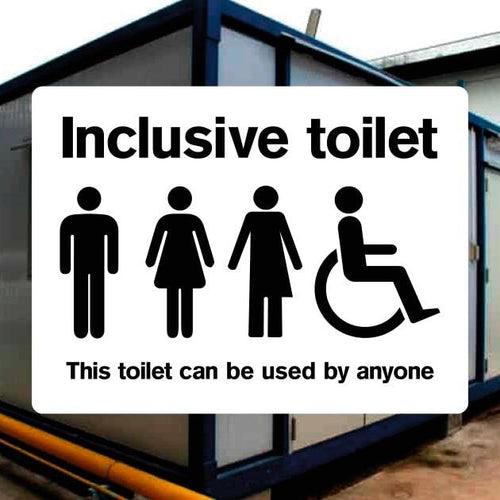 Inclusive Tilet Sign Inclusive Toilets Sign - The Safety Sheep Store