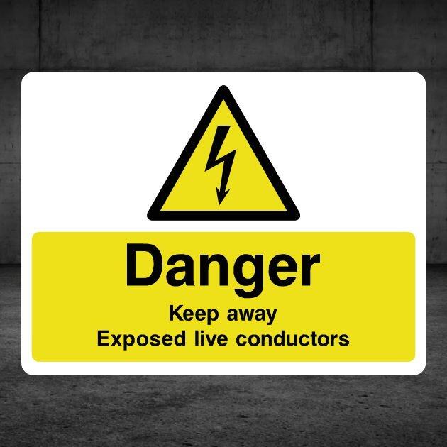 Keep Away Exposed Live Conductors Electrical Danger Sign-The Safety Sheep Store