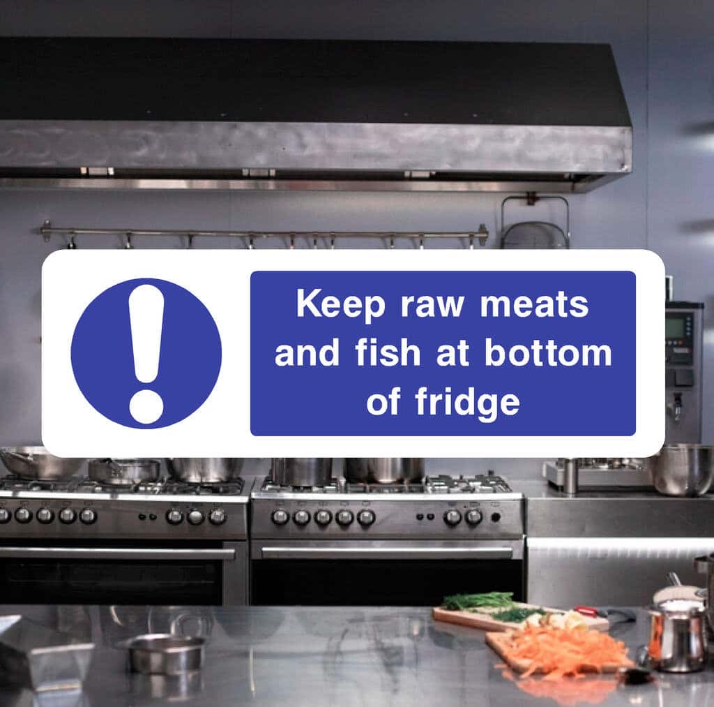 Fridge Safesign Keep Raw Meats Fridge Safety Sign | Food Hygiene Compliance – The ...