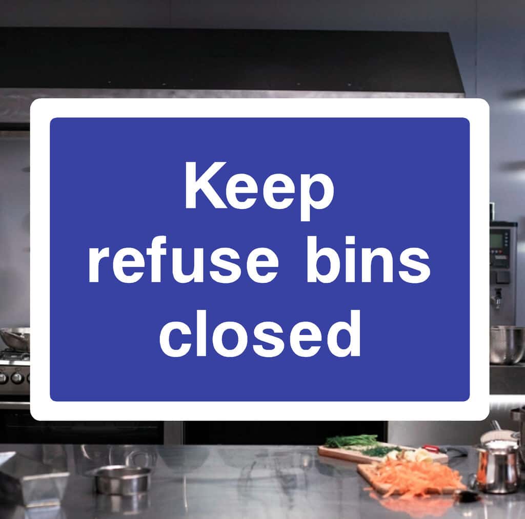 Refused Point Sign Keep Refuse Bins Closed Sign – Food Hygiene Safety – The Safety Sheep Store