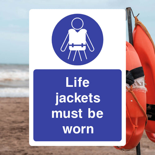 Life Jackets Safety Sign – Durable Water Hazard Sign UK – The Safety ...