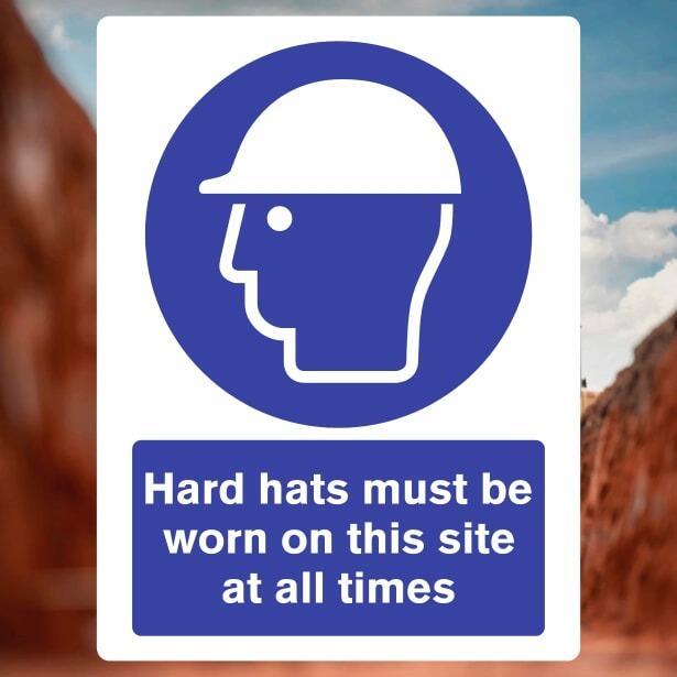 Hard Hats Must Be Worn Sign - The Safety Signs Store