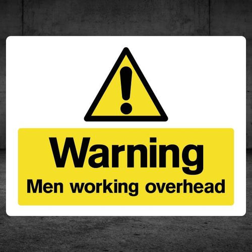 Overhead Work Warning Sign – HSE & ISO Compliant – The Safety Sheep Store