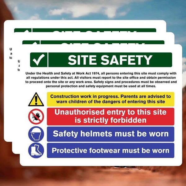 Site Safety Signs Multipack 50 Pack A3 - Durable UK Signs – The Safety ...