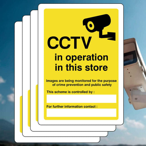 Multipack CCTV Sign – 5 Pack for Retail Security – The Safety Sheep Store