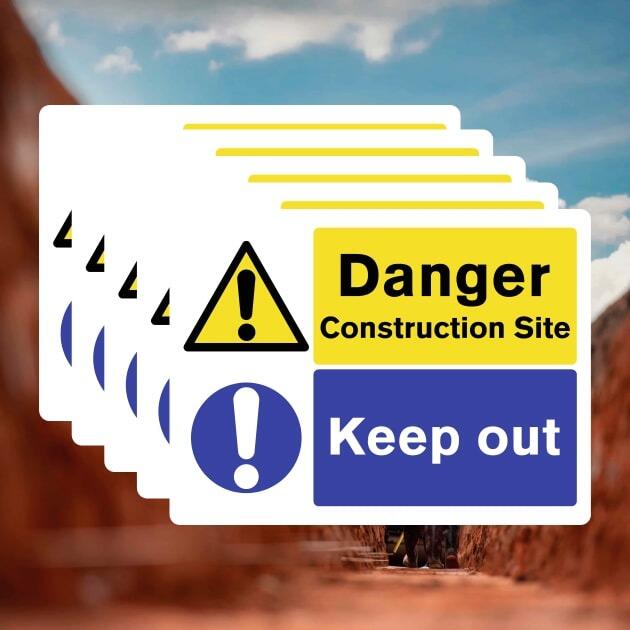 Multipack Construction Site Keep Out Signs | 5 Pack-The Safety Sheep Store