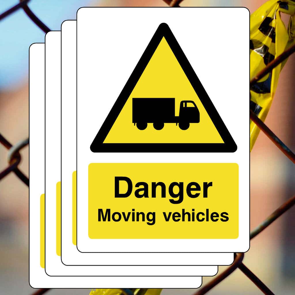 Multipack Danger Moving Vehicles Sign 5 Pack-The Safety Sheep Store