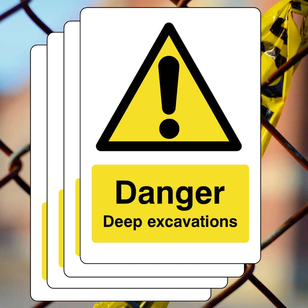 Multipack Deep Excavations Sign 400 x 300mm 5 Pack-The Safety Sheep Store