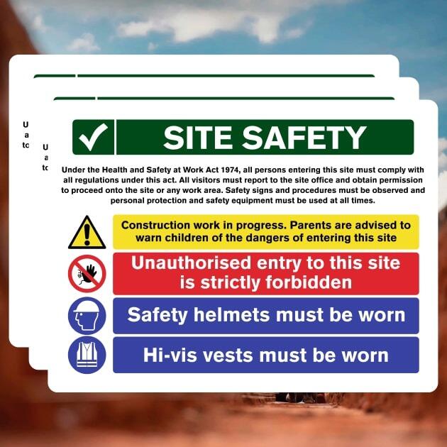 Multipack Site Safety Signs 25 Pack | Option A-The Safety Sheep Store