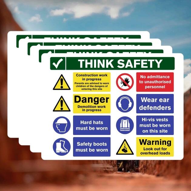 Multipack Site Safety Signs 25 Pack Option F-The Safety Sheep Store