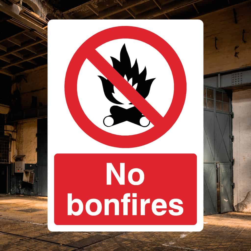 No Bonfires Prohibited Sign-The Safety Sheep Store
