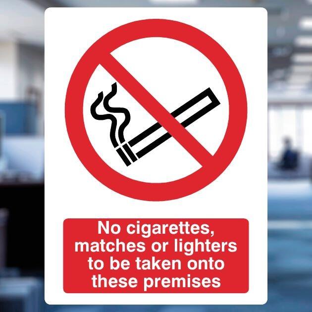 No Cigarettes, Matches or Lighters Sign-The Safety Sheep Store