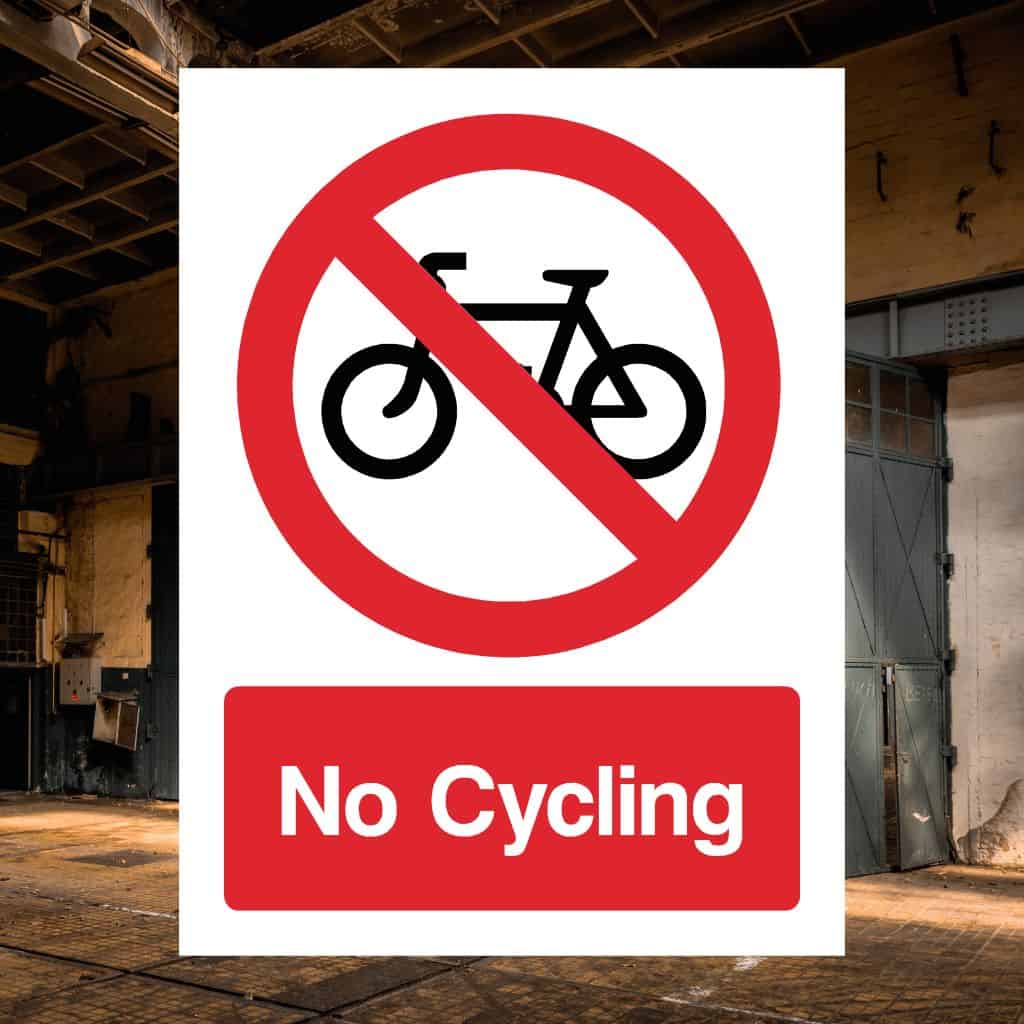 No Cycling Sign-The Safety Sheep Store