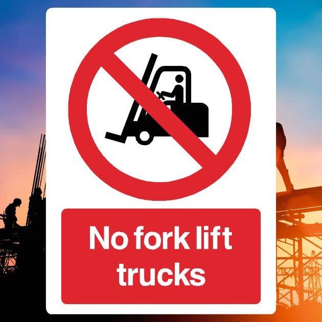 No Fork Lift Trucks Sign-The Safety Sheep Store