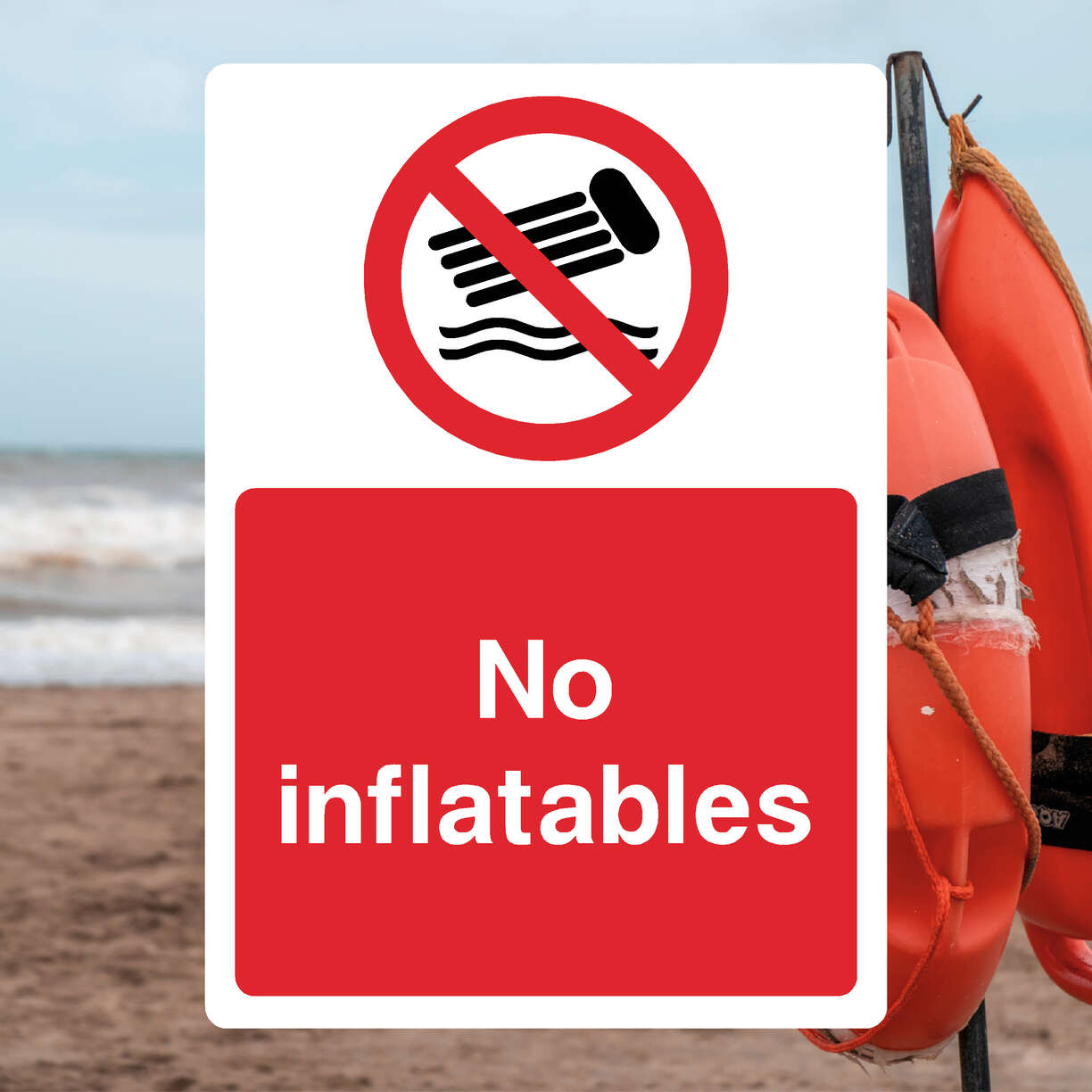 No Inflatables Water Hazard Sign | Durable & Compliant – The Safety ...