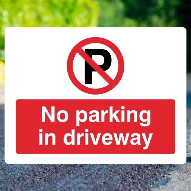 No Parking Driveway Sign v5-The Safety Sheep Store