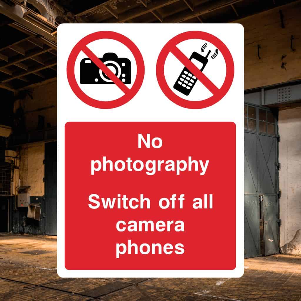 No Photography Switch Off Camera Phones Sign-The Safety Sheep Store