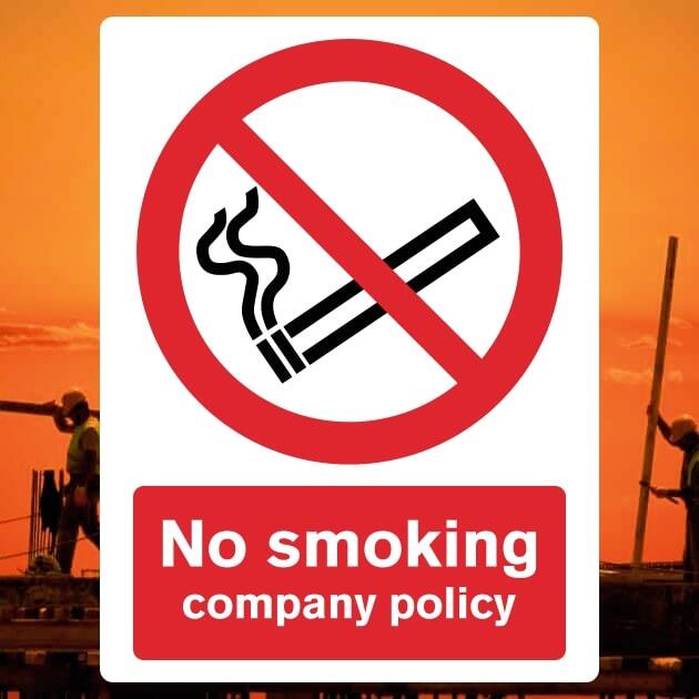 No Smoking Company Policy Safety Sign-The Safety Sheep Store