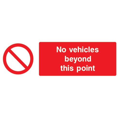 No Vehicles Beyond This Point Sign Landscape - UK Safety Signs Store