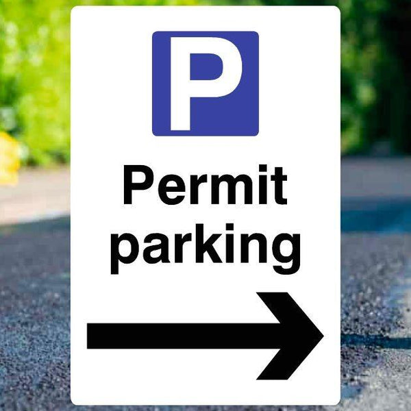 Permit Parking Right Arrow Sign | Made in Britain – The Safety Sheep Store