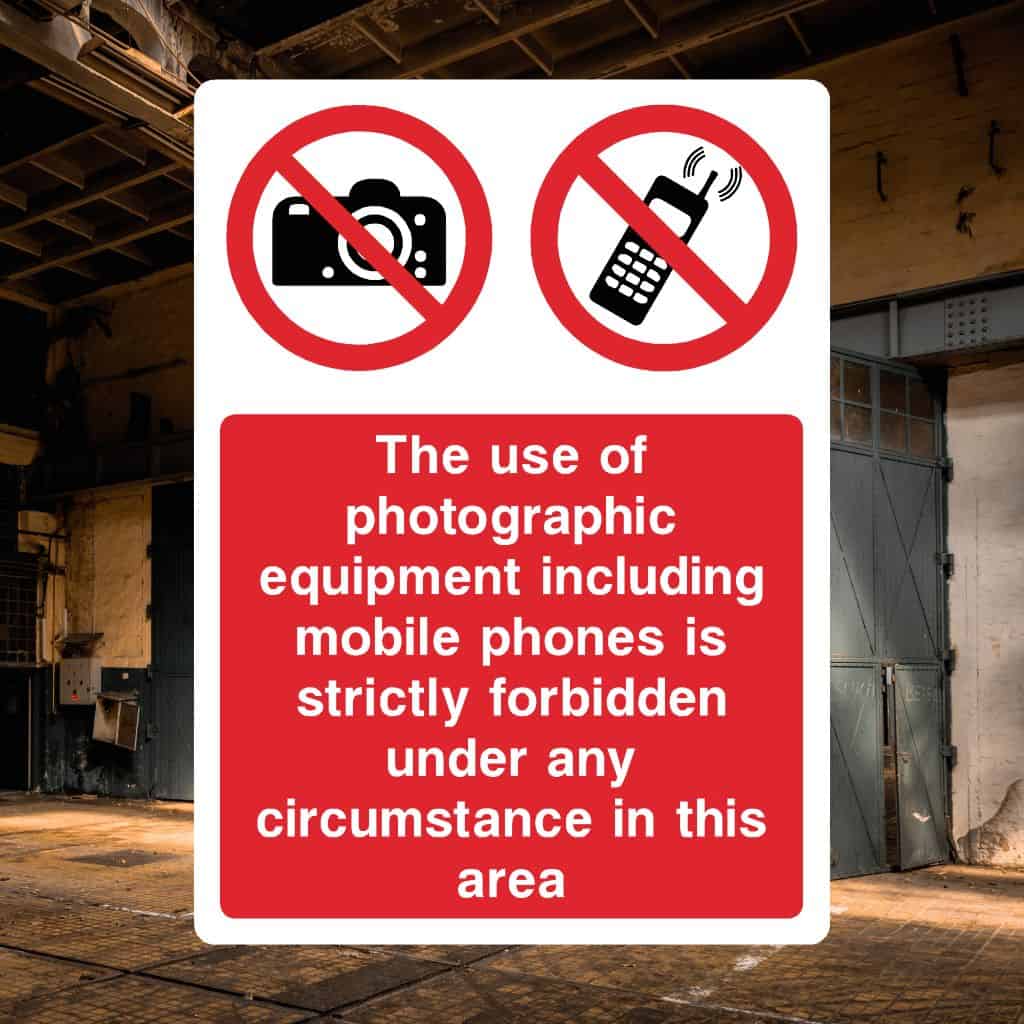 Photographic Equipment Strictly Forbidden Sign-The Safety Sheep Store