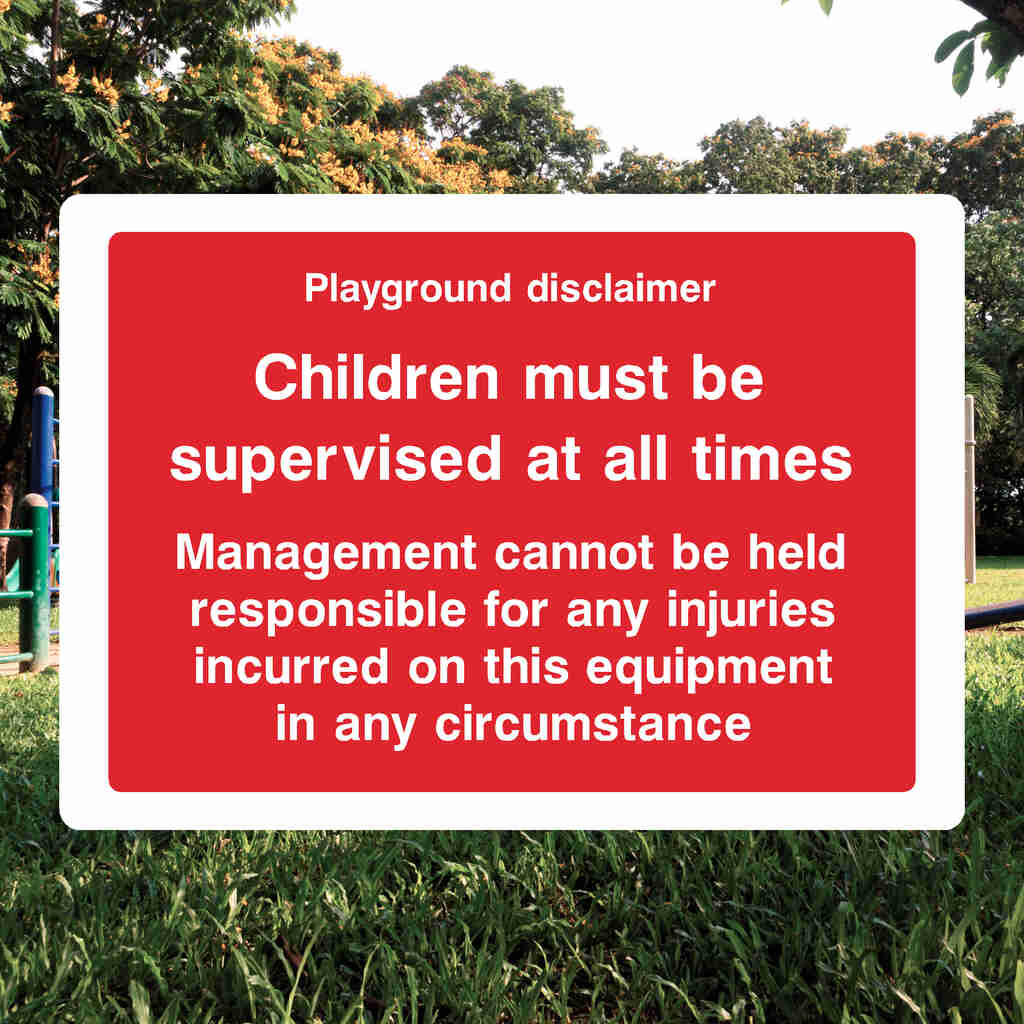 Playground Disclaimer Sign – Durable Park & Play Area Safety Signage ...