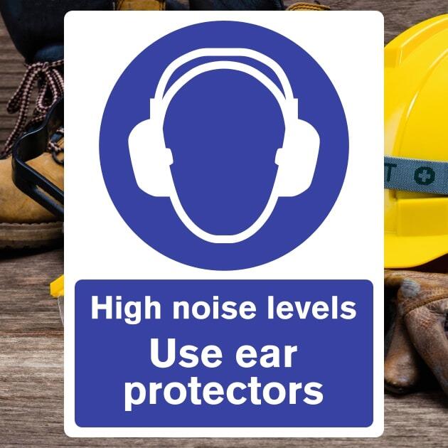 High Noise Levels Use Ear Protectors Sign - The Safety Signs Store