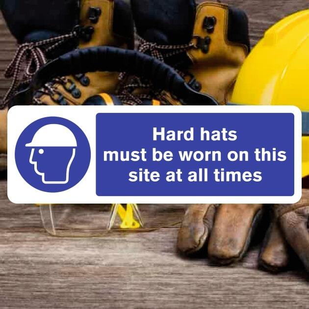 Hard Hats Must Be Worn On This SIte At All Times Sign Landscape - The Safety Signs Store
