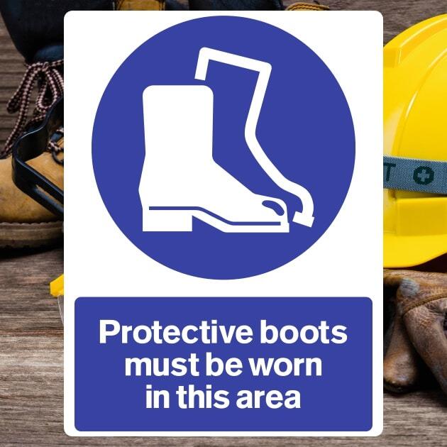 Protective Boots Must Be Worn In This Area Sign - The Safety Signs Store