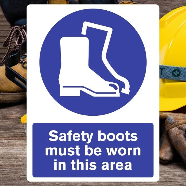 Safety Boots Must Be Worn In This Area Sign - The Safety Signs Store