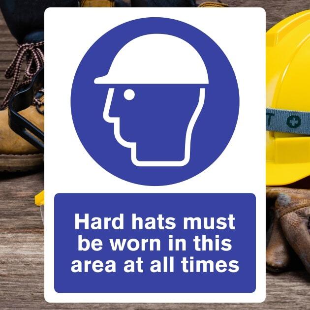 Hard Hats Must Be Worn In This Area At All Times Sign - The Safety Signs Store