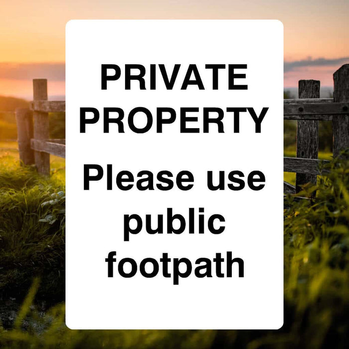 Private Footpath Sign – Countryside Property Sign – The Safety Sheep Store