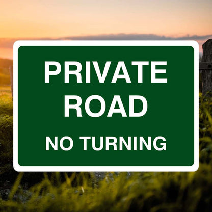 Private Road No Turning Sign-The Safety Sheep Store
