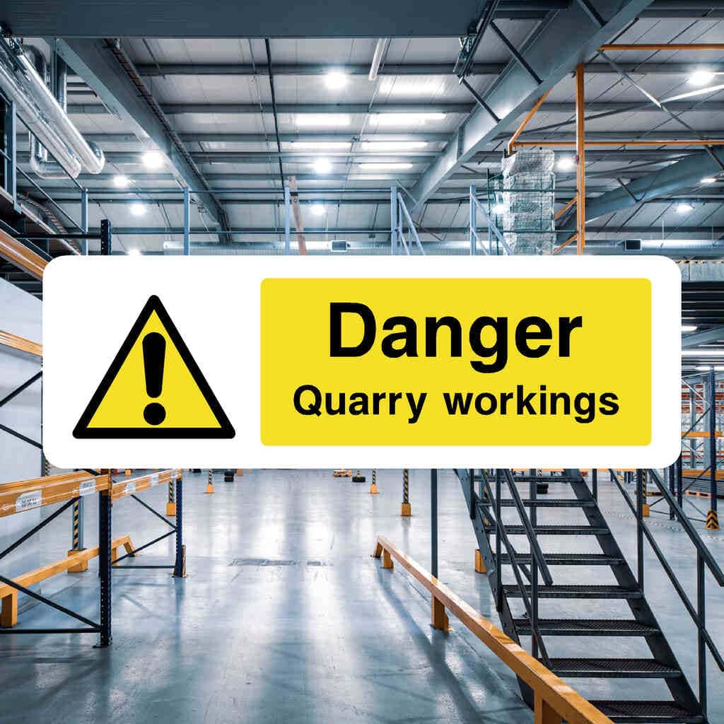 Quarry Workings Sign Landscape-The Safety Sheep Store