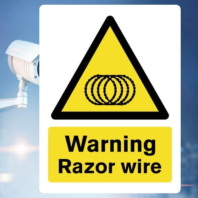 Razor Wire Sign-The Safety Sheep Store